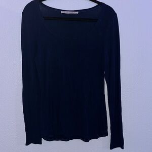 Max Studio Black Fitted Long Sleeve Blouse